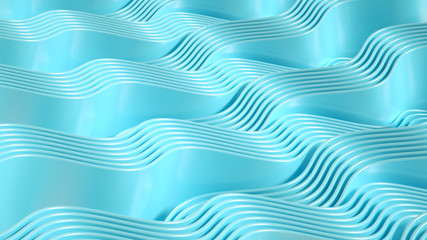 Elegant smooth wave lines background. 3d illustration, 3d rendering.