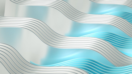 Obraz premium Elegant smooth wave lines background. 3d illustration, 3d rendering.