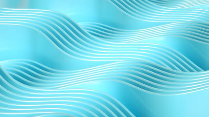 Fototapeta premium Elegant smooth wave lines background. 3d illustration, 3d rendering.