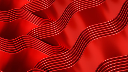 Elegant smooth wave lines background. 3d illustration, 3d rendering.