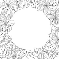 Vector background with saffron spice. Hand drawn sketch illustration