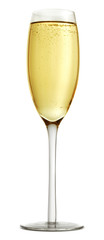 Glassof champagne isolated on white