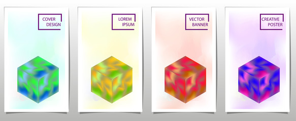 Fototapeta premium Set of covers, brochure, flyer template design with abstract background