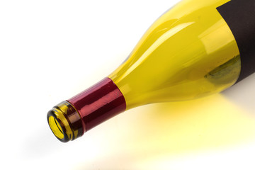 empty bottle of wine  isolated on a white background - Image