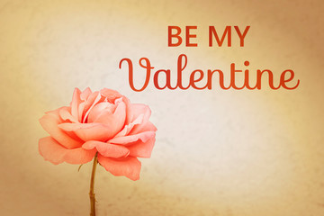 Obraz premium be my valentine - card. Valentines day quote for greeting card. 