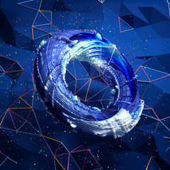 Background with 3d form. 3d illustration, 3d rendering.