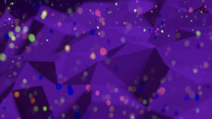 Beautiful festive crystal triangle background. 3d illustration, 3d rendering.