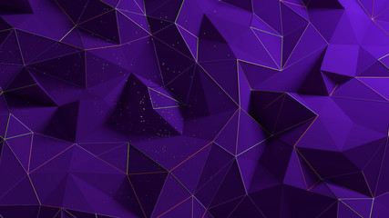 Beautiful festive crystal triangle background. 3d illustration, 3d rendering.