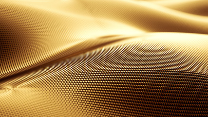 Particle drapery luxury gold background. 3d illustration, 3d rendering. - obrazy, fototapety, plakaty