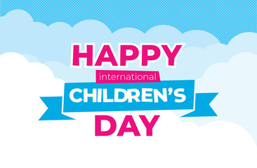 Happy international childrens day banner