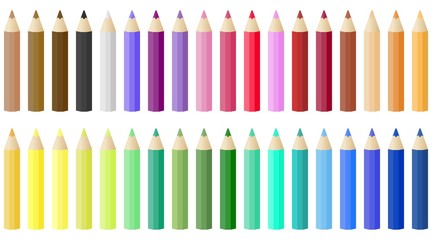 Back to school, Colored Pencil vector illustration