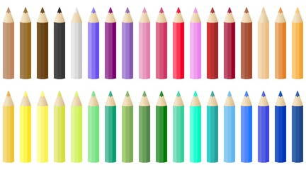 Back to school, Colored Pencil vector illustration