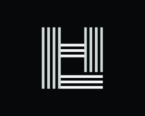 Outstanding Professional Elegant Trendy Awesome Artistic Black and White Color LH HL Initial Based Alphabet Icon Logo