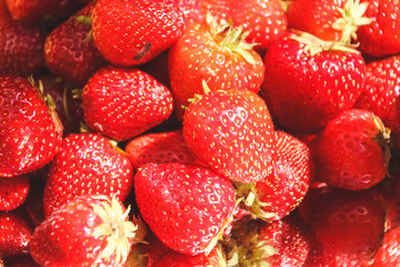 background from freshly strawberries,shot directly above