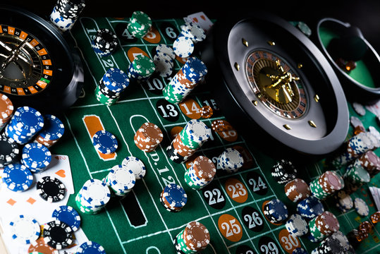 People and entertainment concept. Casino, gambling, poker,  roulete