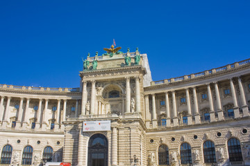 Fototapeta na wymiar Hofburg Imperial Palace or Noye-Burg (now Museum of Ethnology) in Vienna