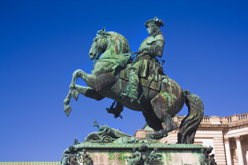 Equestrian statue of Prince Eugene of Savoy by Anton Dominick Ritter von Fernkorn (1865) at...