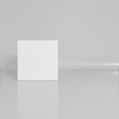 Empty room with a pedestal for presentation. 3d rendering