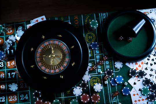 People and entertainment concept. Casino, gambling, poker,  roulete
