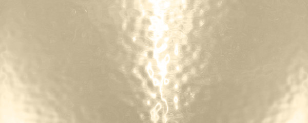 Liquid gold metal rippled background. Ripples effect.  Wide realistic 3d illustration