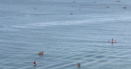 Seascape view on Praia da Cova Redonda on the south coast of Algarve tourist destination region, Portugal.