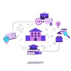 College, university, academy vector illustration