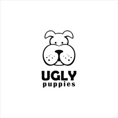 Obraz na płótnie Canvas ugly puppies logo. cute bulldog logo
