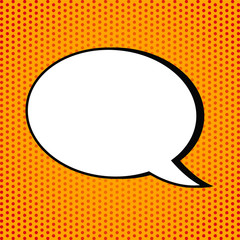 Comic Bubble in Pop Art Style on Orange Dot Background. Vector illustration