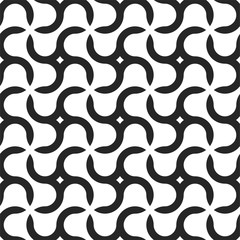 Modern seamless geometric pattern with creative shapes. Endless monochrome background. Black and white stylish texture