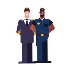 flat design people happy labor day