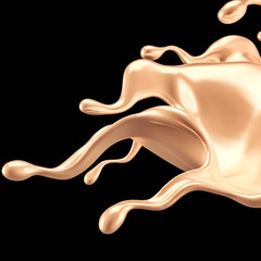 Obraz premium Luxury elegant splash liquid gold. 3d illustration, 3d rendering.