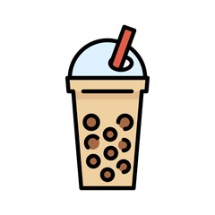 Bubble tea or Pearl milk tea filled icon