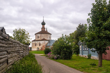 Fototapeta na wymiar Rural summer landscape with old church