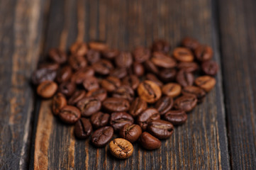 heart made from coffee beans