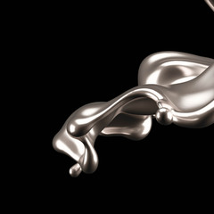 Luxury elegant splash liquid gold. 3d illustration, 3d rendering.