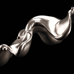 Luxury elegant splash liquid gold. 3d illustration, 3d rendering.