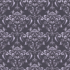 Vector damask seamless pattern background. Classical luxury old fashioned damask ornament, royal victorian seamless texture for wallpapers, textile, wrapping. Exquisite floral baroque template.