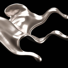 Luxury elegant splash liquid gold. 3d illustration, 3d rendering.