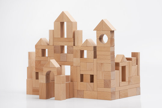 Wooden blocks, castle