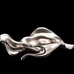 Luxury elegant splash liquid gold. 3d illustration, 3d rendering.