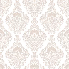 Behang Vector damask seamless pattern background. Classical luxury old fashioned damask ornament, royal victorian seamless texture for wallpapers, textile, wrapping. Exquisite floral baroque template. © garrykillian