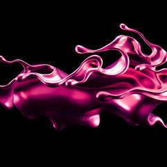 Luxury elegant splash liquid gold. 3d illustration, 3d rendering.