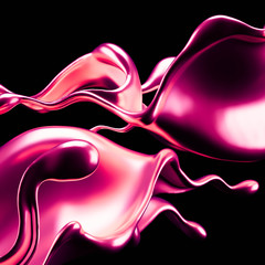 Luxury elegant splash liquid gold. 3d illustration, 3d rendering.