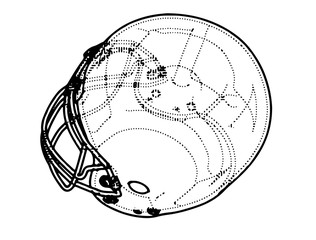 american football helmet drawing vector