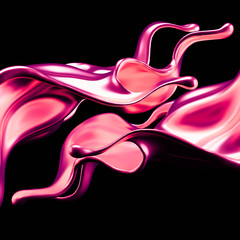 Luxury elegant splash liquid gold. 3d illustration, 3d rendering.