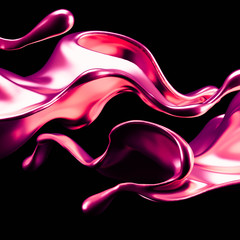 Luxury elegant splash liquid gold. 3d illustration, 3d rendering.