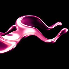 Luxury elegant splash liquid gold. 3d illustration, 3d rendering.