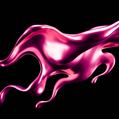 Luxury elegant splash liquid gold. 3d illustration, 3d rendering.