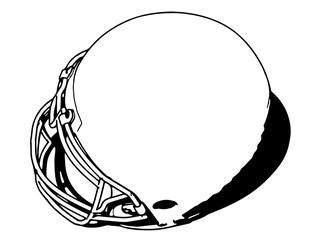 sketch american football helmet vector