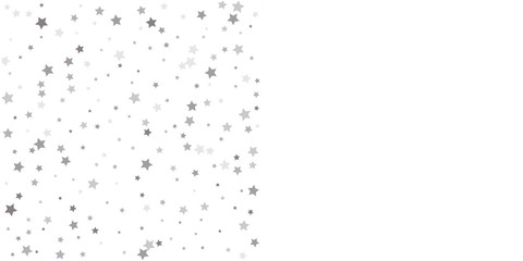 Confetti cover from silver stars. Premium sparkles stardust background pattern.